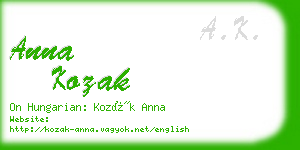 anna kozak business card